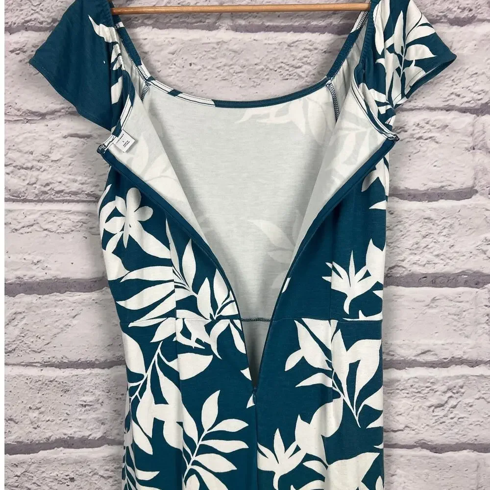 Old Navy Womens L Tropical Resortwear Vacation Euro Summer Ruffle Sheath Dress - Picture 5 of 10